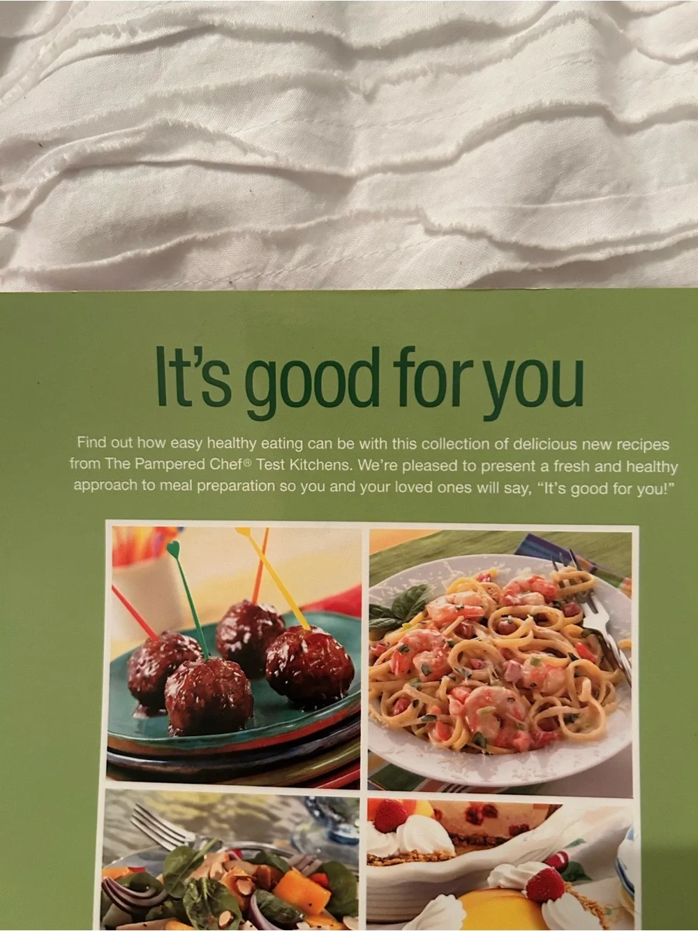 Pampered Chef It's Good For You Cookbook - Green and White